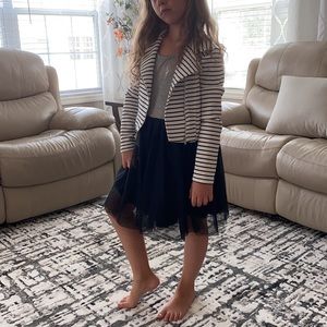 Beautees White & Black Dress with Jacket 10 Girls